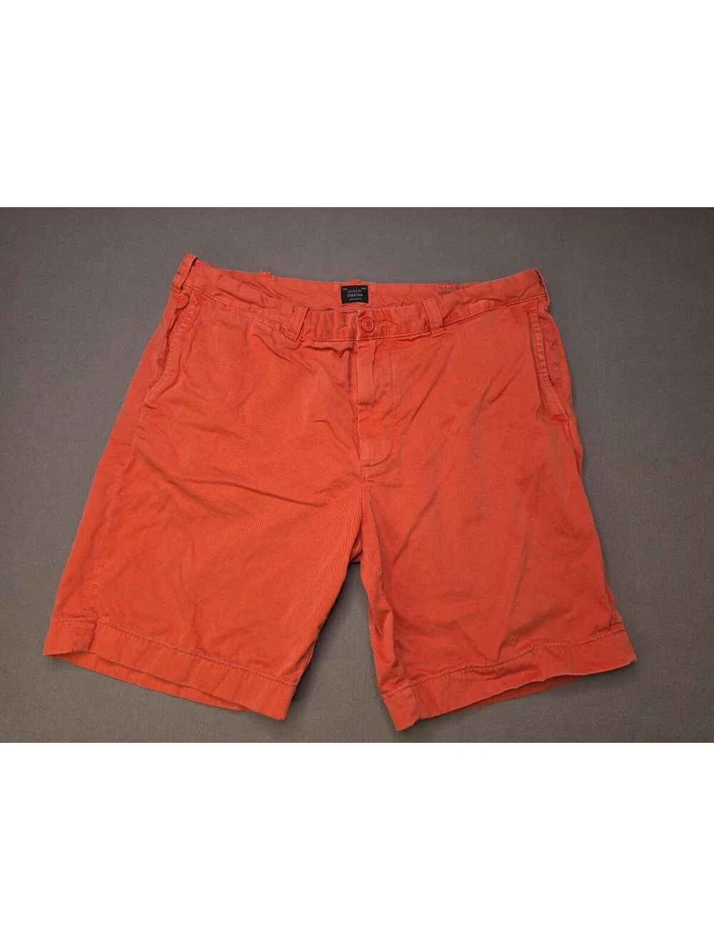J.Crew Stanton Chino Shorts Mens 38 Coral Orange Garment Dyed Cotton Twill 9